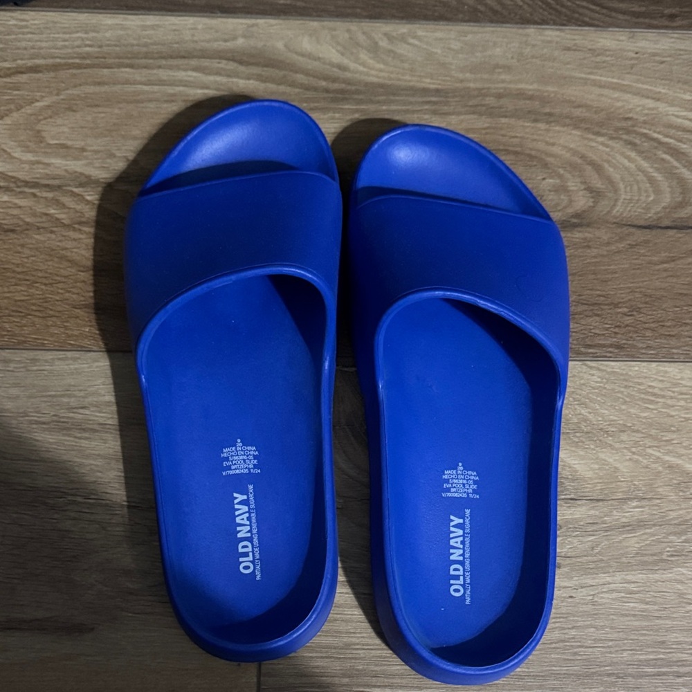 Old Navy Royal Blue Slide Sandals